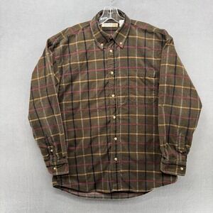 Natural Life Plaid Button Down Shirt Men's XL Brown Long Sleeve Pocket Cotton‎